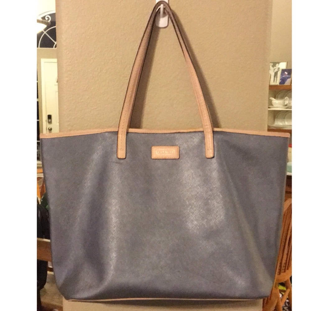 Coach Metro Park Silver Leather Tote